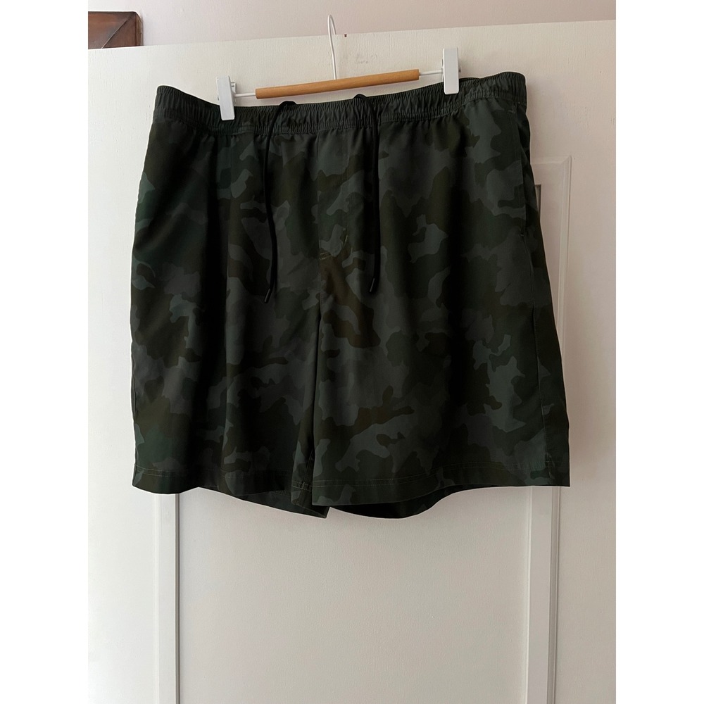 Chubbies Men XXL Gym Training Swim 36"x7" Green Camo With Compression Liner